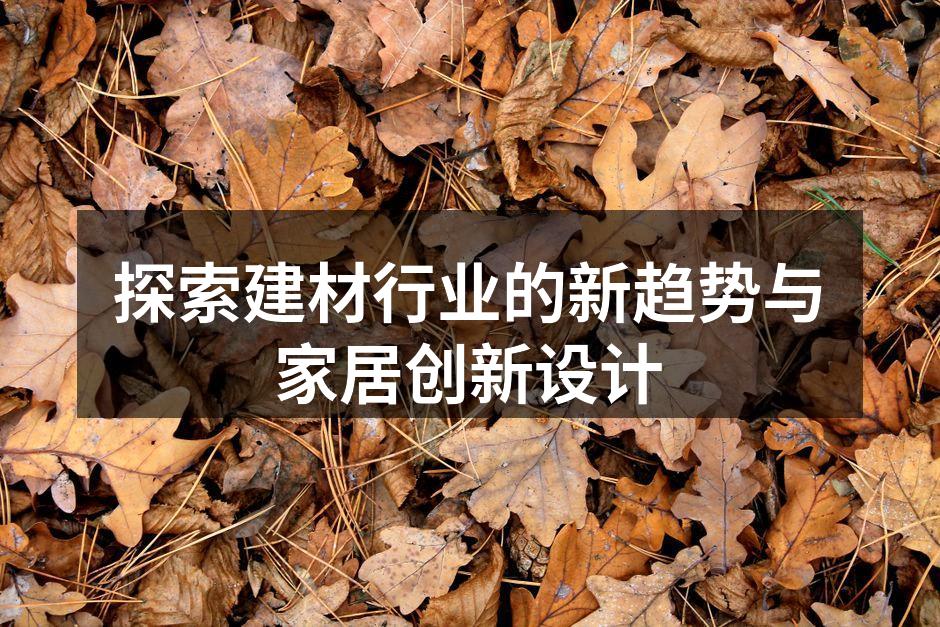 探索建材行业的新趋势与家居创新设计